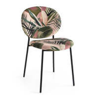 Ines Set Of Two CS2004 Dining Chair Pink Leaves
